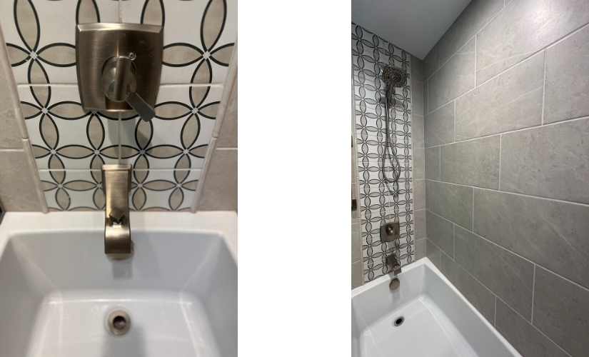 Modern Tile Tub Update Bathroom near Wixom Michigan